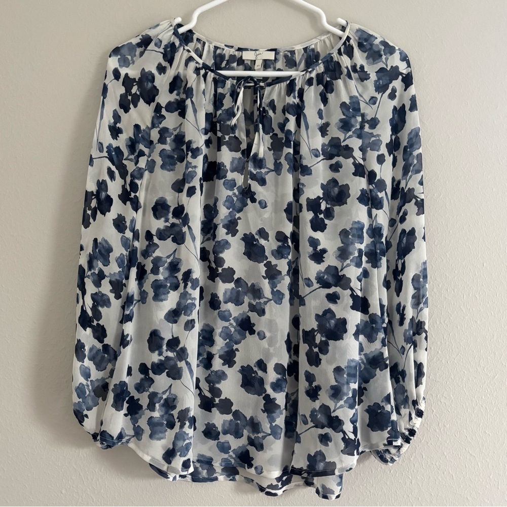 Joie Blue and White Floral Blouse - Picture 3 of 8